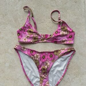 TRIANGL Pink and Brown Floral Bikini